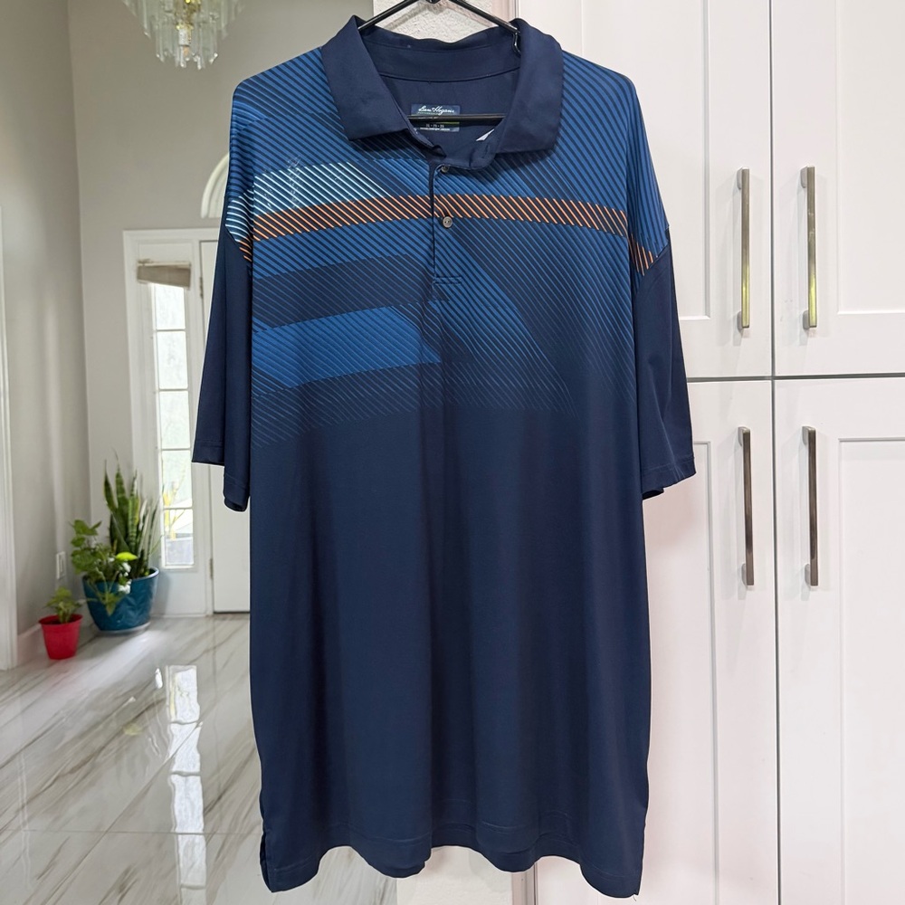 Hogan Men's Navy Polo with Blue and Brown Accent